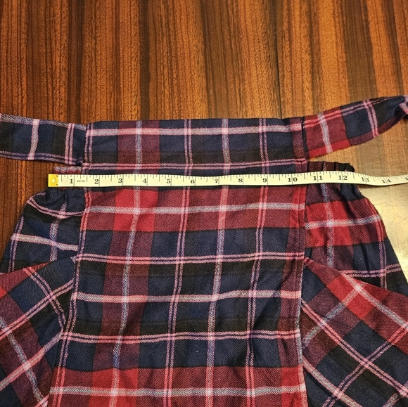 Urban Outfitters Cameron Flannel Tie Front Mini Skirt Plaid Navy XS Preppy - Picture 6 of 10
